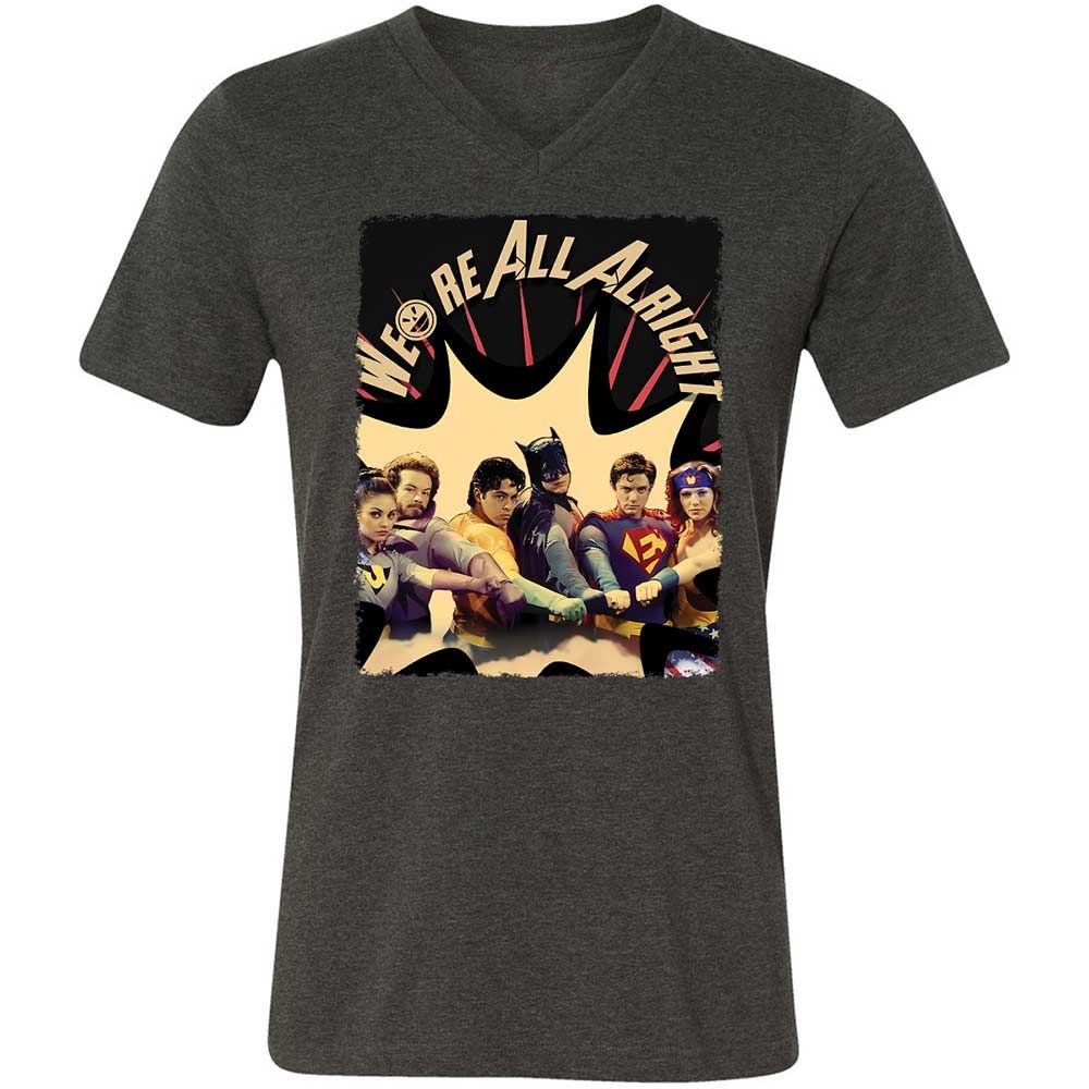 Unisex V-Neck T-Shirt - 6RKPQVZM - Dark Grey Heather - 9