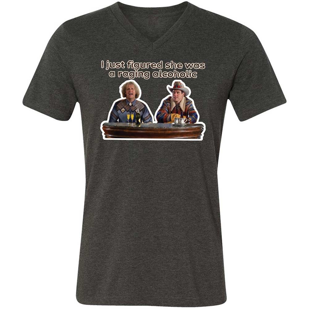 Unisex V-Neck T-Shirt - T52LTPFU - Dark Grey Heather - 9