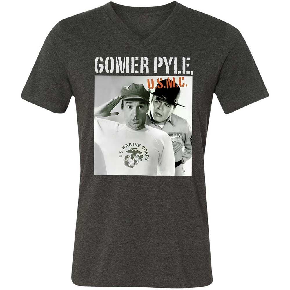 Unisex V-Neck T-Shirt - AB1K4EEC - Dark Grey Heather - 9