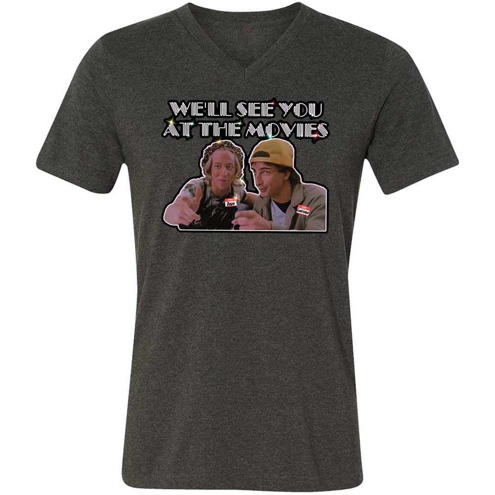 Unisex V-Neck T-Shirt - NZAJ9W88 - Dark Grey Heather - 9