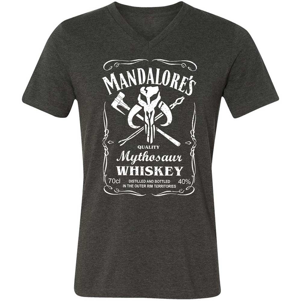 Unisex V-Neck T-Shirt - T36MNDDW - Dark Grey Heather - 9