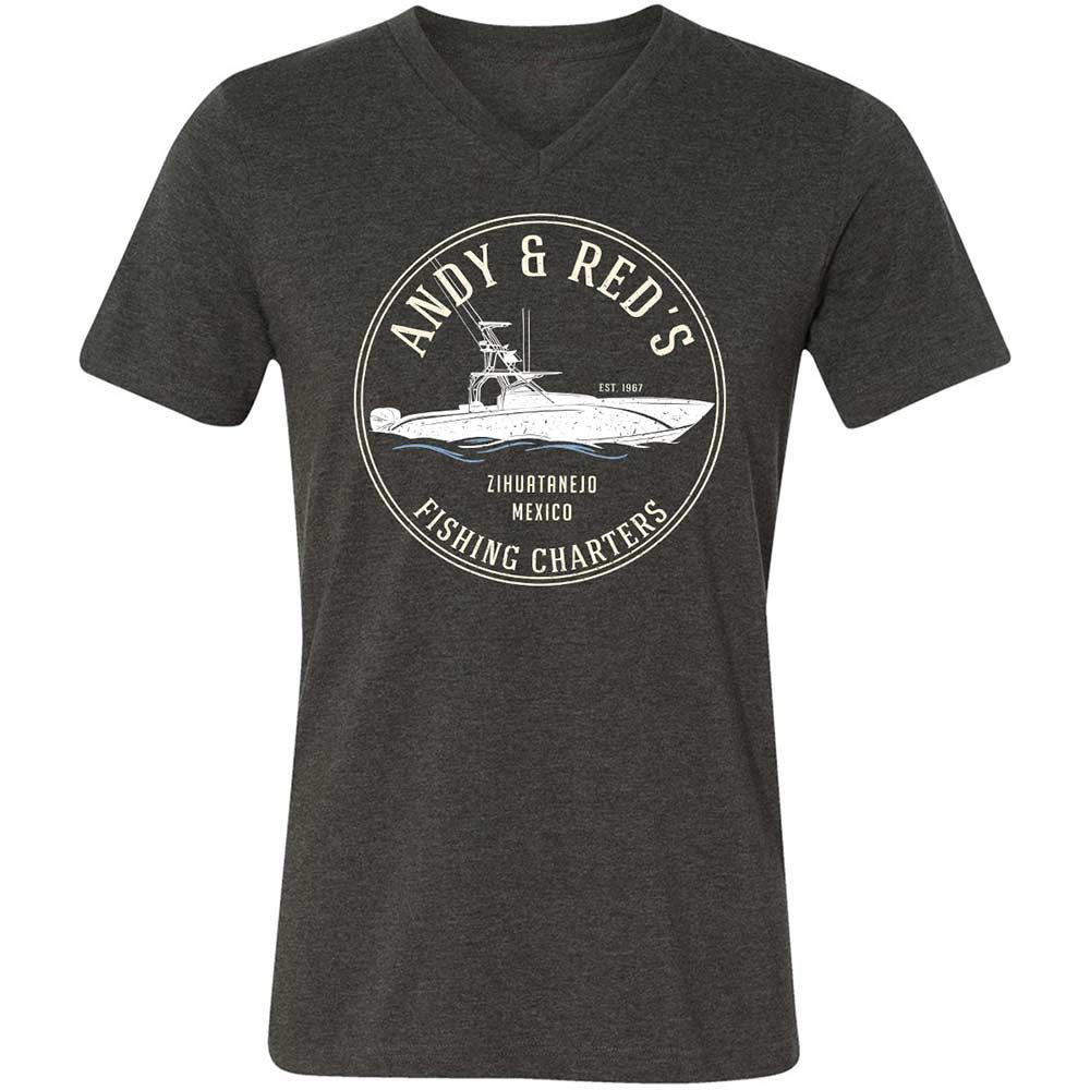Unisex V-Neck T-Shirt - UP7ZFRMP - Dark Grey Heather - 9