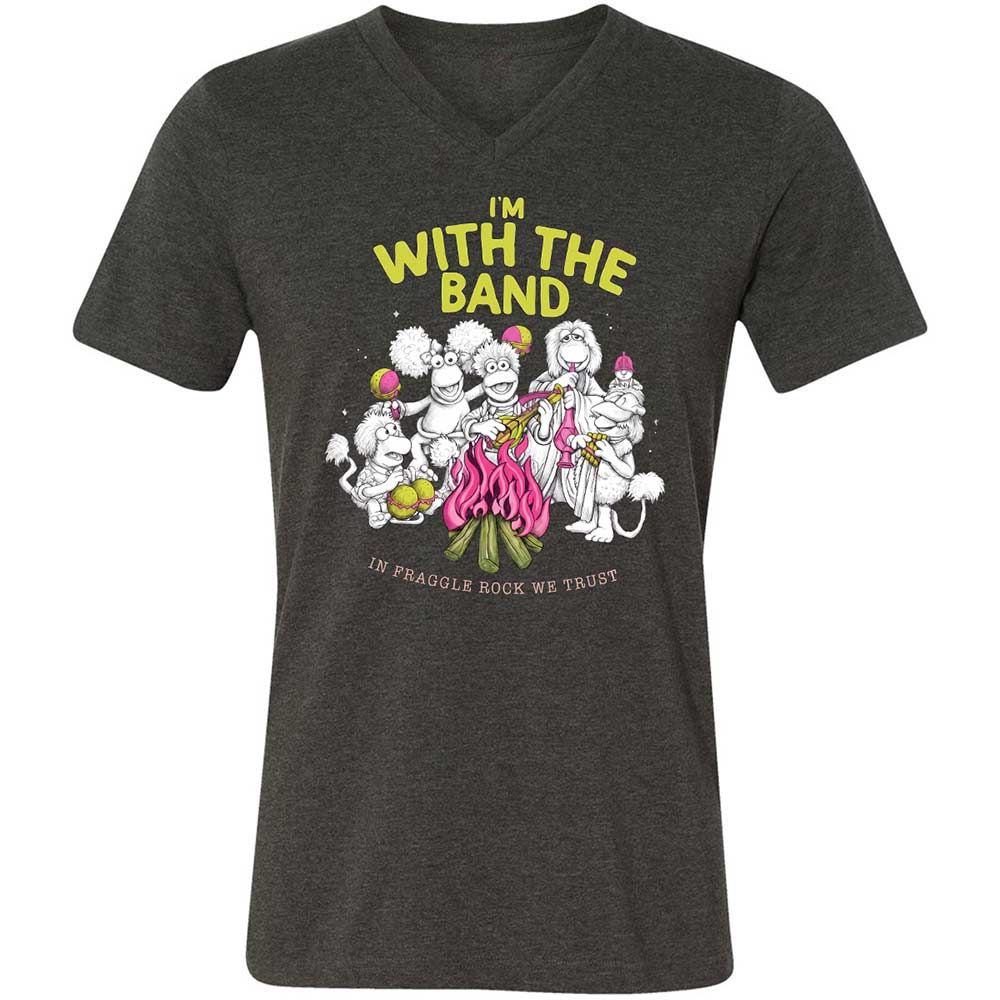 Unisex V-Neck T-Shirt - 87A15QZF - Dark Grey Heather - 9