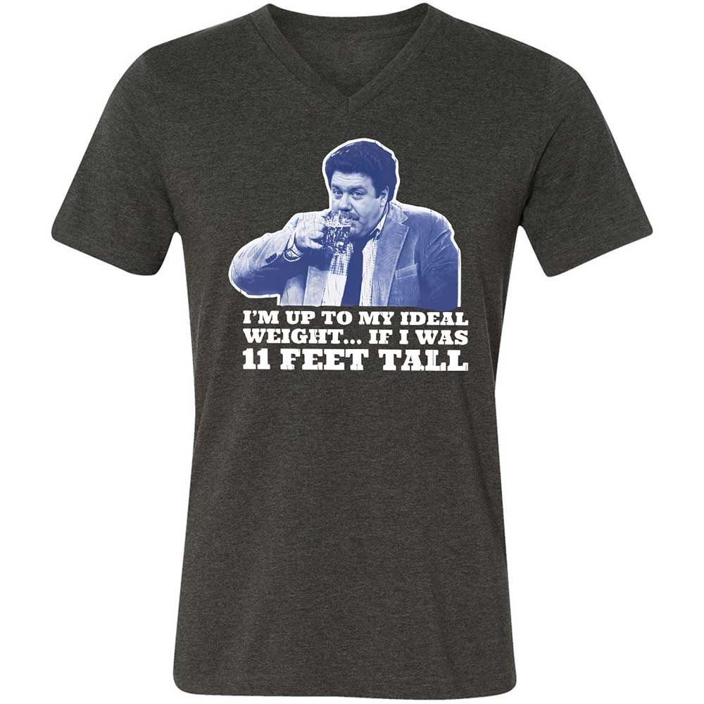 Unisex V-Neck T-Shirt - 8XVEJE6Q - Dark Grey Heather - 9