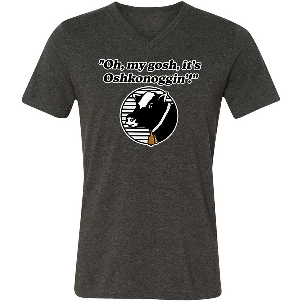 Unisex V-Neck T-Shirt - 1P4VD1AQ - Dark Grey Heather - 9
