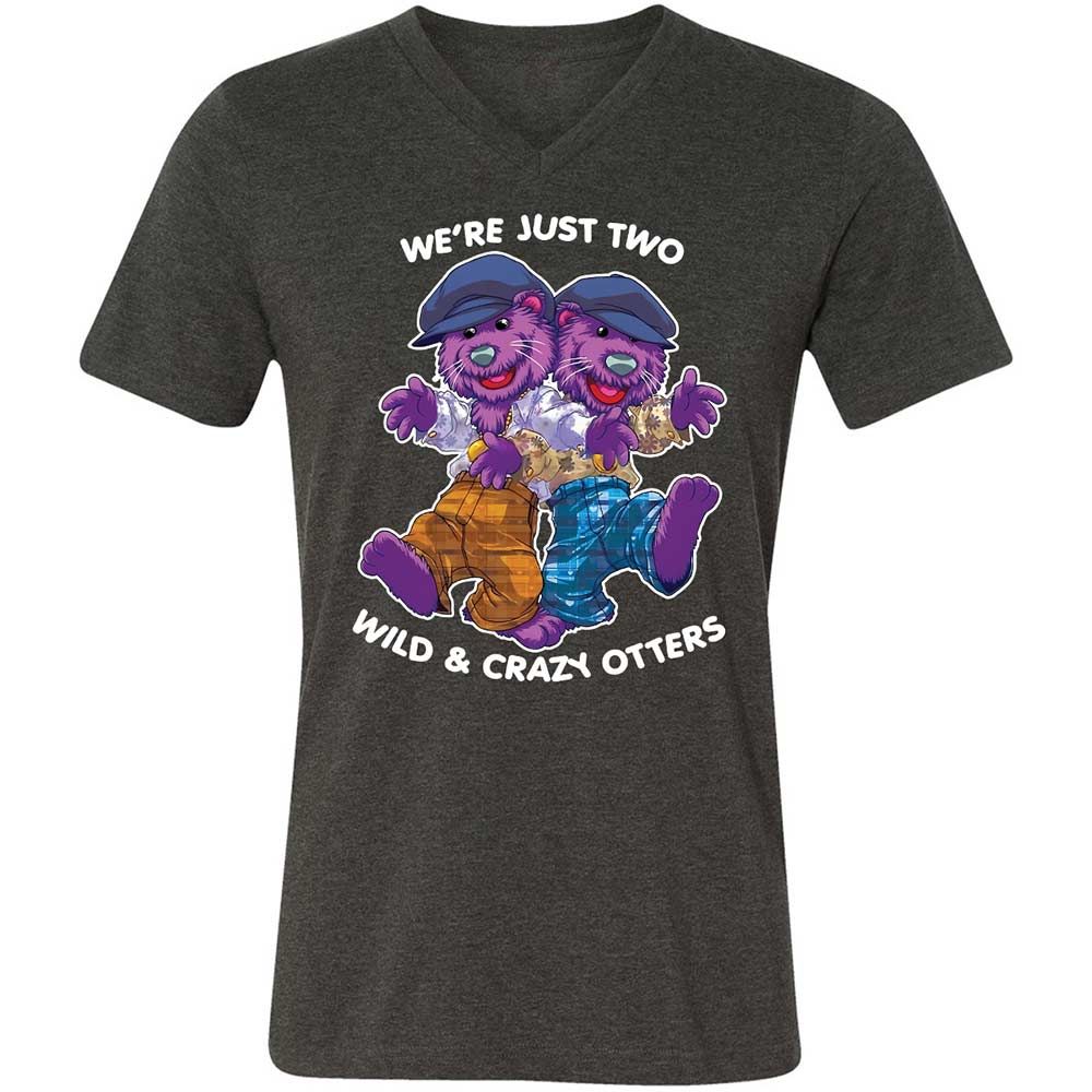Two wild & crazy otters - Dark Grey Heather - 9