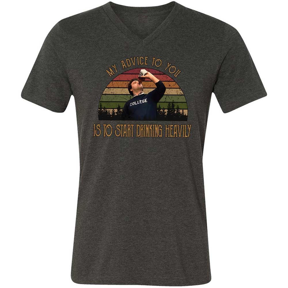 Unisex V-Neck T-Shirt - 6C3ECR4M - Dark Grey Heather - 9