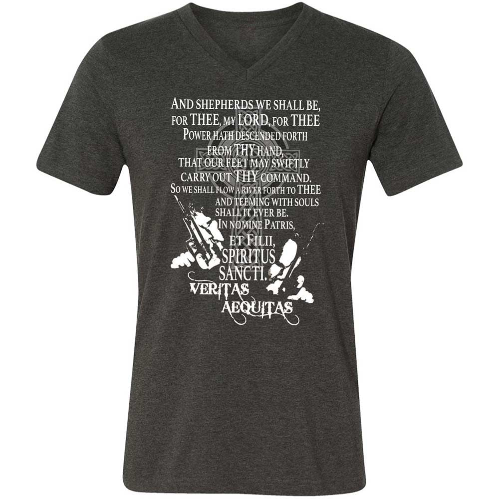 Unisex V-Neck T-Shirt - 9G9GZ6C3 - Dark Grey Heather - 9