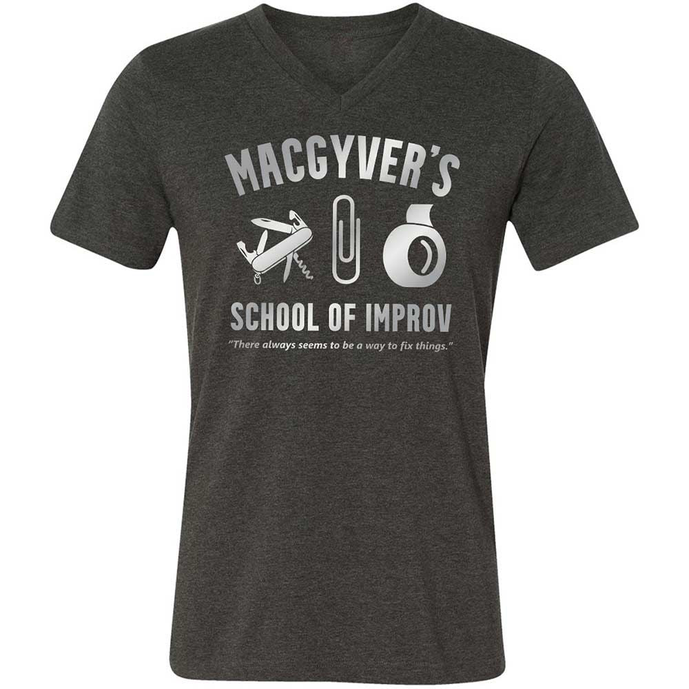 Unisex V-Neck T-Shirt - 9FSAMHCT - Dark Grey Heather - 9