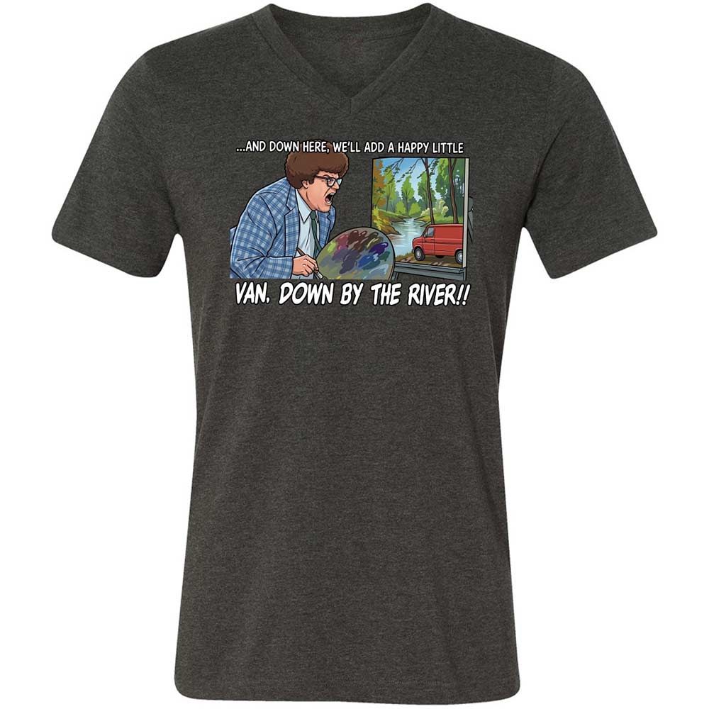 Unisex V-Neck T-Shirt - H3XCQJWC - Dark Grey Heather - 9