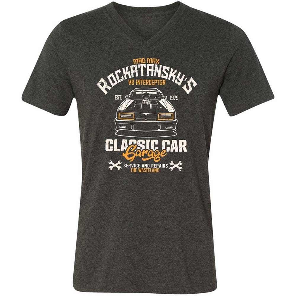 Unisex V-Neck T-Shirt - RN6ZEVTQ - Dark Grey Heather - 9