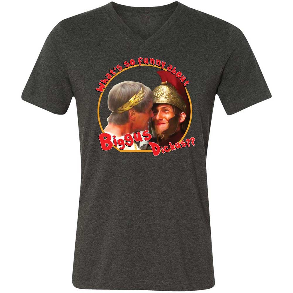 Unisex V-Neck T-Shirt - SU4ERRCC - Dark Grey Heather - 9