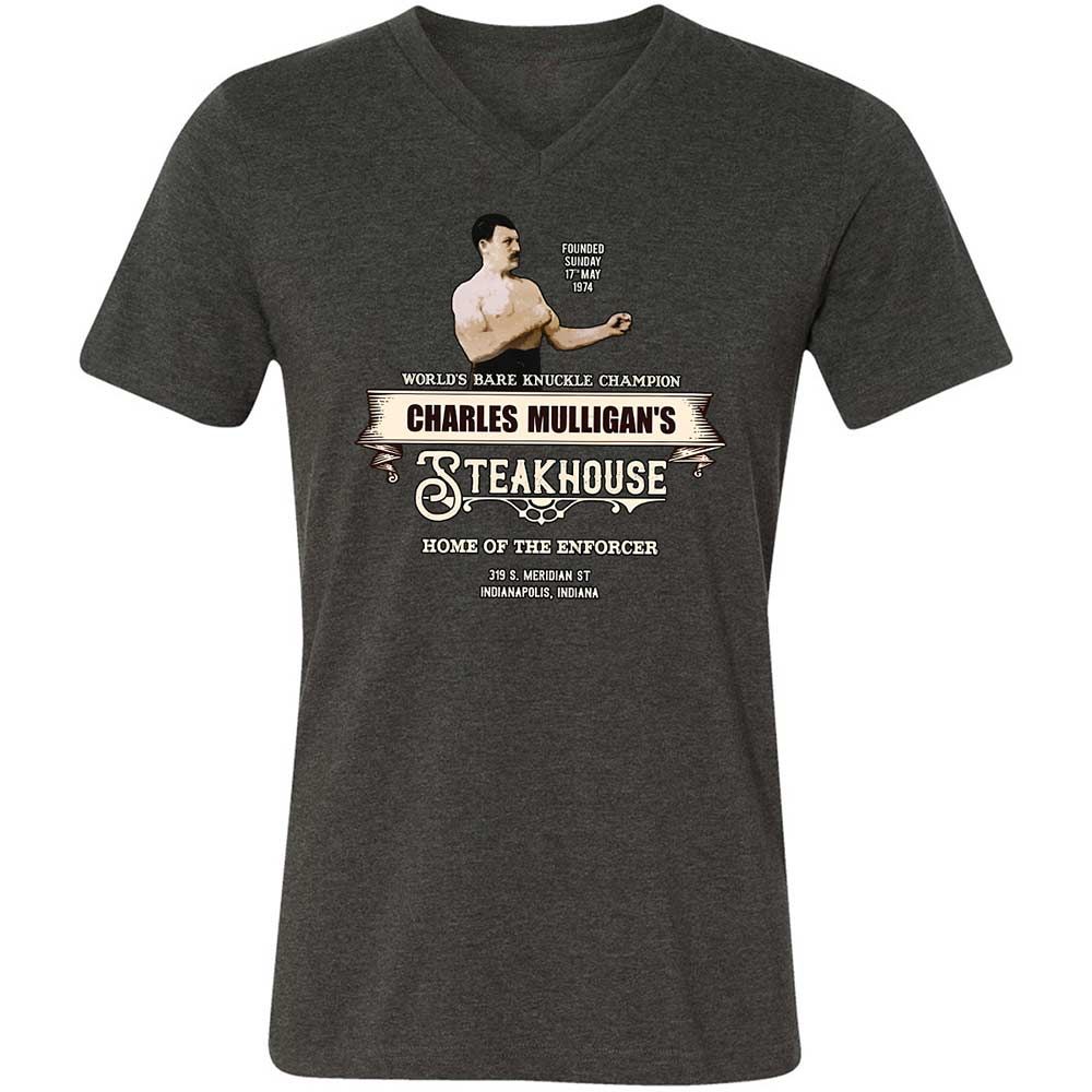 Unisex V-Neck T-Shirt - ESYKZRM8 - Dark Grey Heather - 9