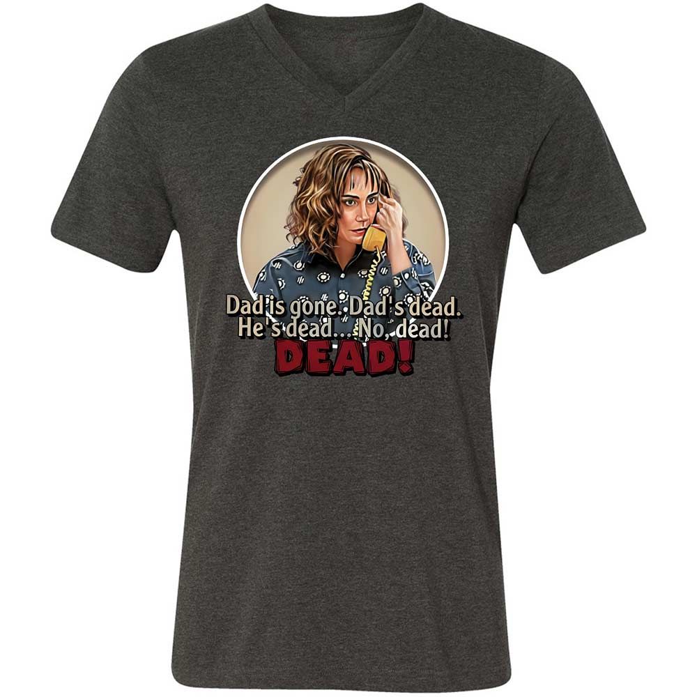 Unisex V-Neck T-Shirt - V4B2UKUN - Dark Grey Heather - 9