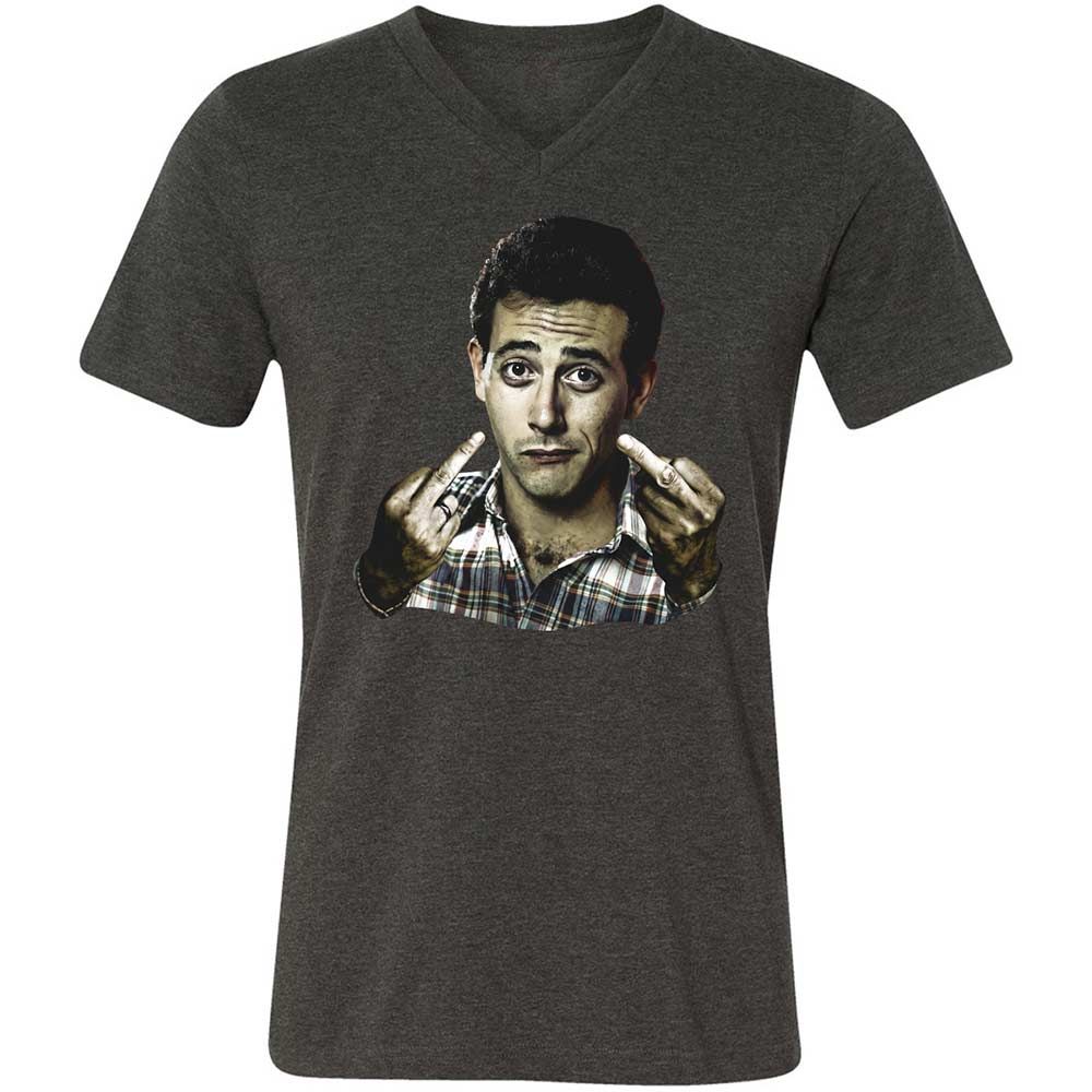 Unisex V-Neck T-Shirt - F3RYF1GF - Dark Grey Heather - 9