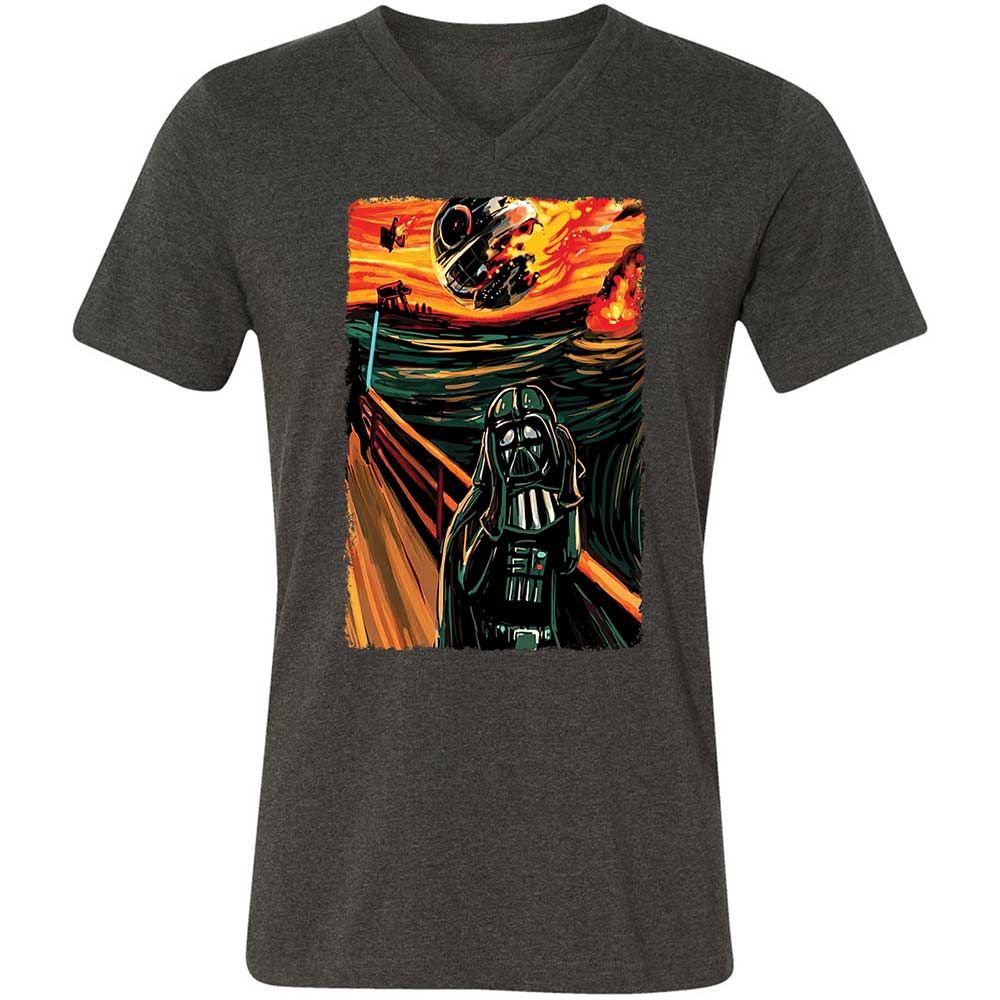 Unisex V-Neck T-Shirt - ELXAMP82 - Dark Grey Heather - 9