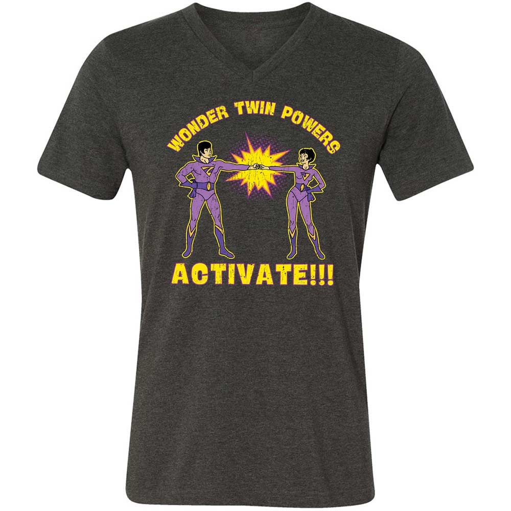 Unisex V-Neck T-Shirt - UQPFUBGY - Dark Grey Heather - 9