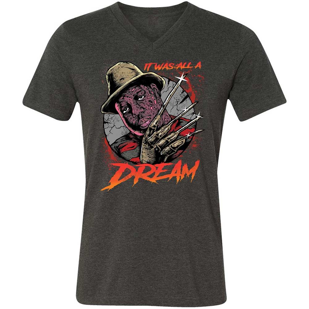 Unisex V-Neck T-Shirt - BNMLGRM8 - Dark Grey Heather - 9