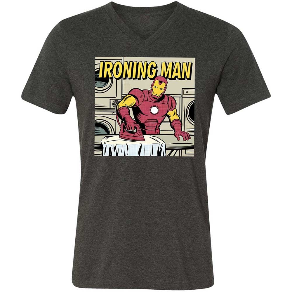 Unisex V-Neck T-Shirt - UT931KRA - Dark Grey Heather - 9