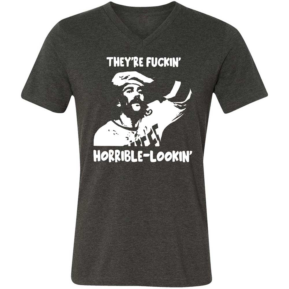 Unisex V-Neck T-Shirt - GKGA57EN - Dark Grey Heather - 9