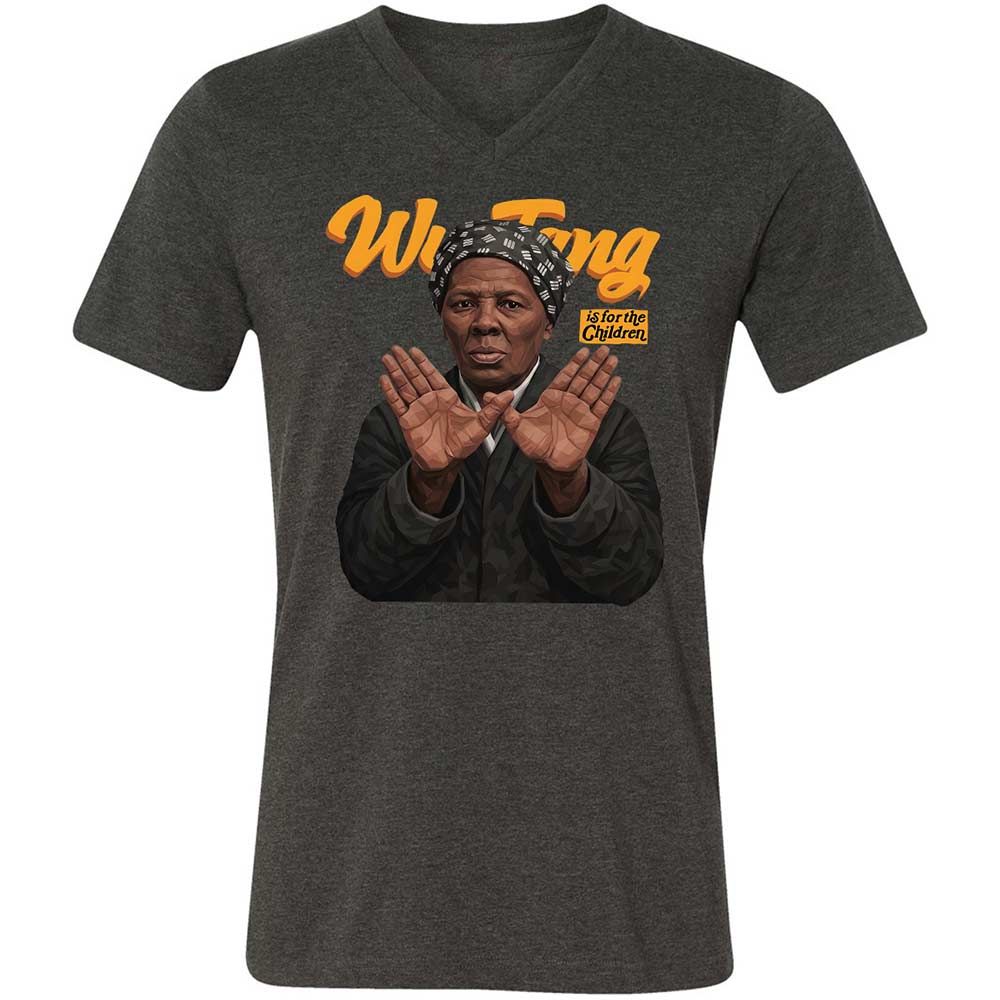 Unisex V-Neck T-Shirt - Black - Dark Grey Heather - 9