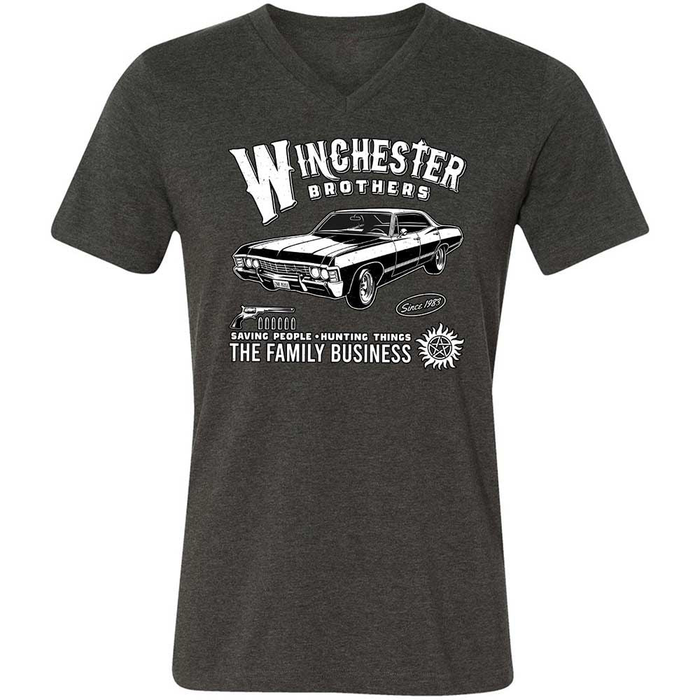 Unisex V-Neck T-Shirt - KAM13VLA - Dark Grey Heather - 9