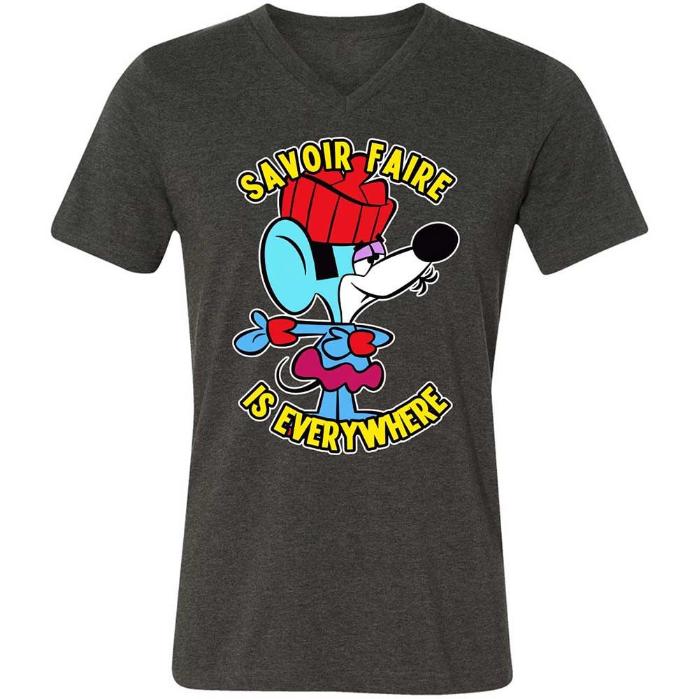 Unisex V-Neck T-Shirt - 75ZEHV4W - Dark Grey Heather - 9