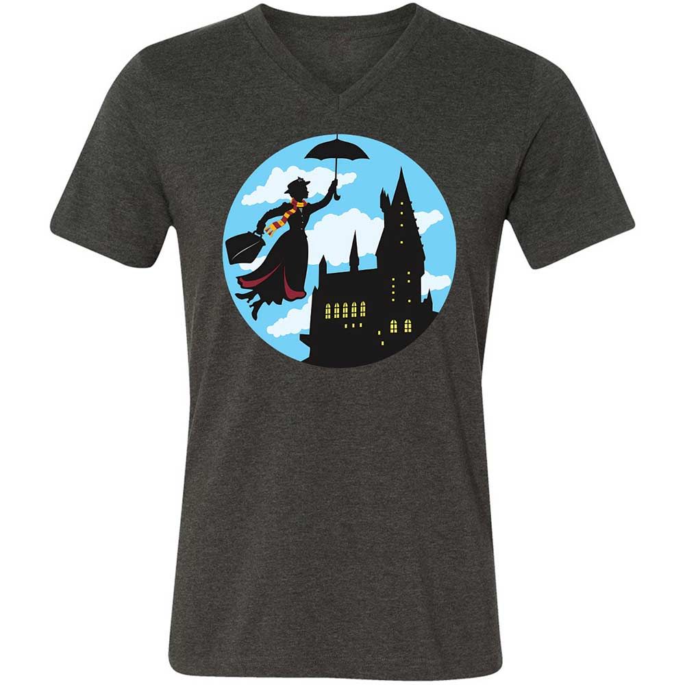 Unisex V-Neck T-Shirt - PAEVQAQF - Dark Grey Heather - 9