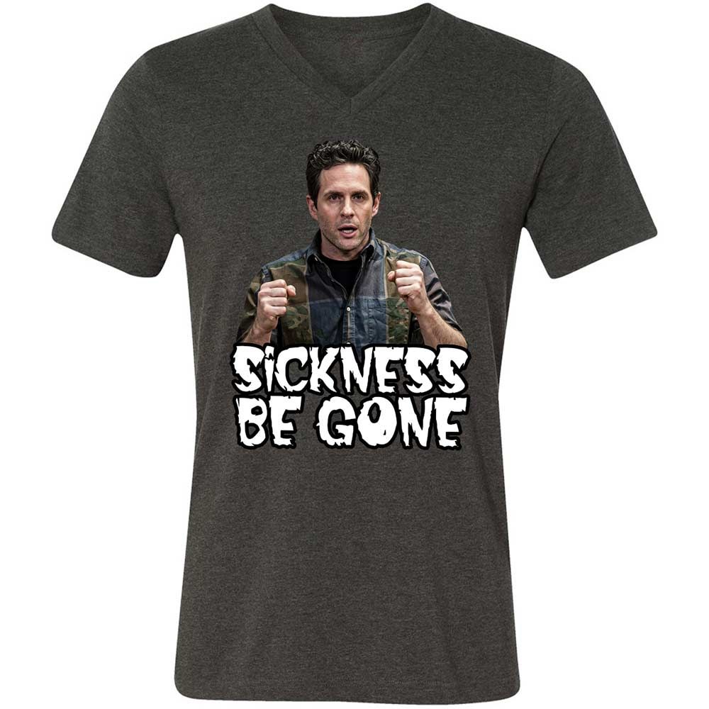 Unisex V-Neck T-Shirt - 5QDSN4E9 - Dark Grey Heather - 9
