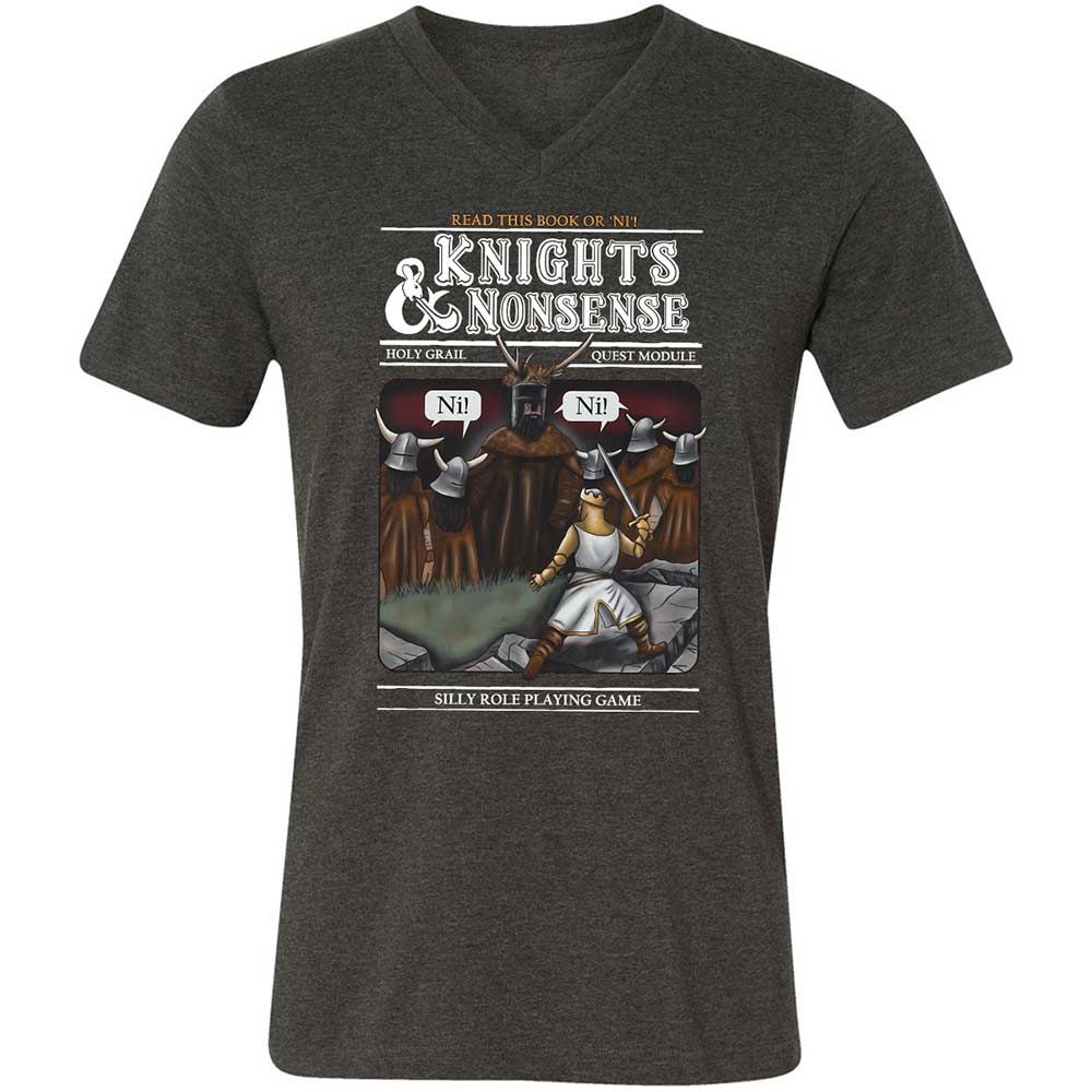 Unisex V-Neck T-Shirt - 8DRAX6KJ - Dark Grey Heather - 9