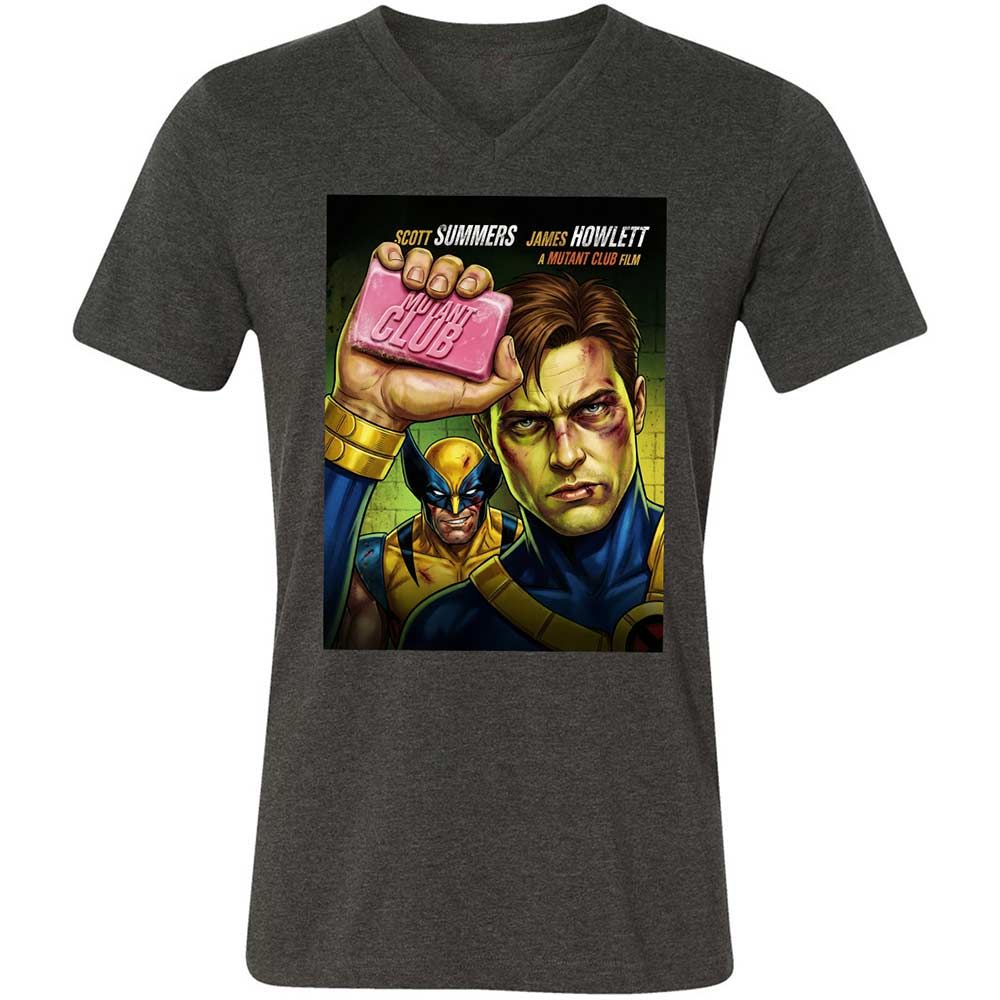Unisex V-Neck T-Shirt - AUZQ2888 - Dark Grey Heather - 9