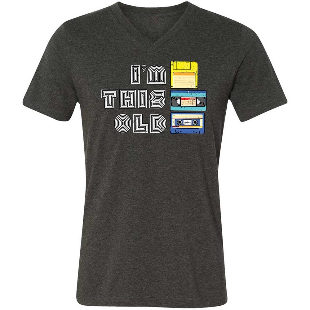 Unisex V-Neck T-Shirt - Black - Dark Grey Heather - 9