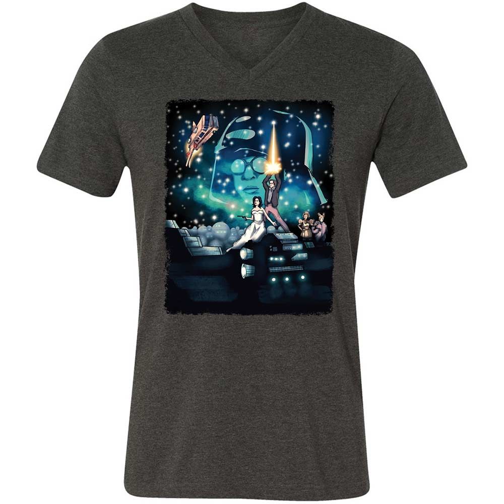Unisex V-Neck T-Shirt - 5JEGZ8H2 - Dark Grey Heather - 9