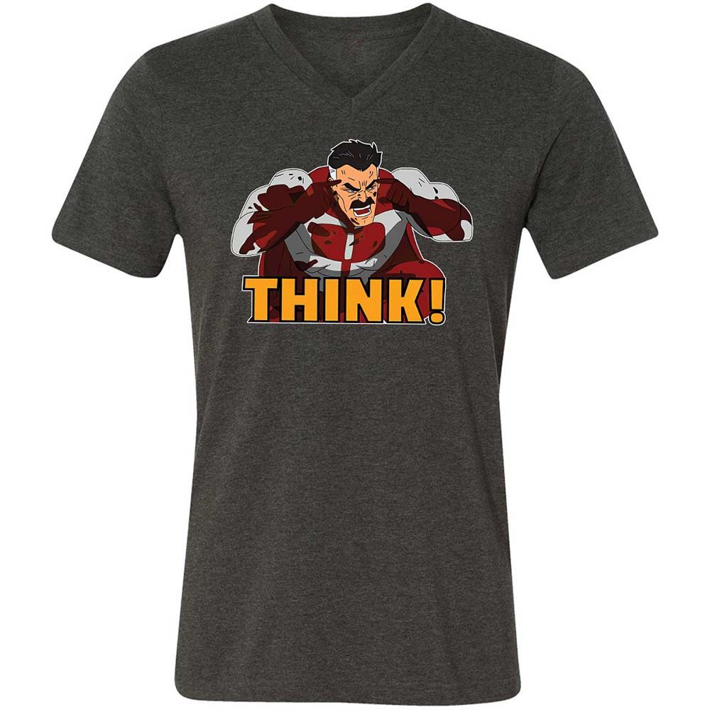 Unisex V-Neck T-Shirt - R68FZMJJ - Dark Grey Heather - 9