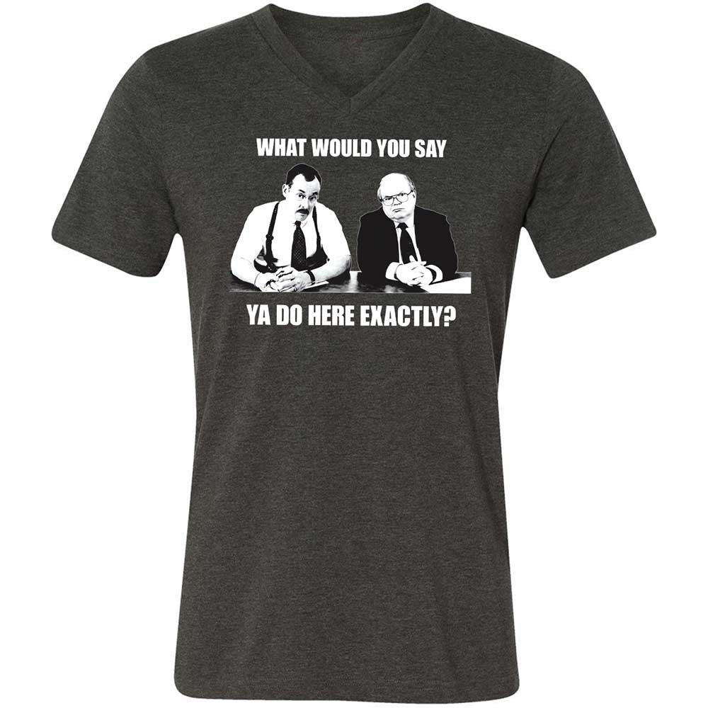 Unisex V-Neck T-Shirt - LJAEUEBJ - Dark Grey Heather - 9