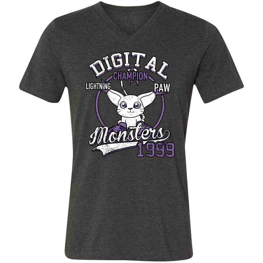 Unisex V-Neck T-Shirt - PQGXRYLZ - Dark Grey Heather - 9