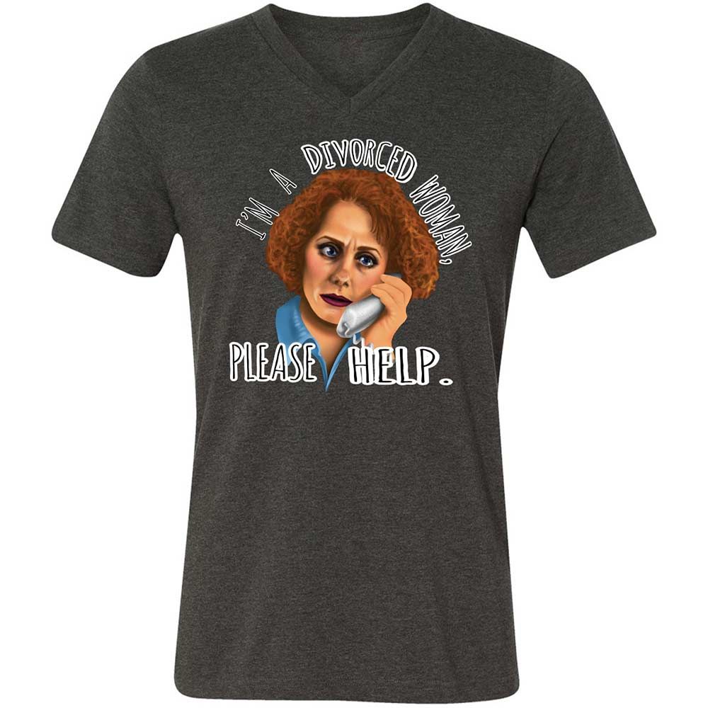 Unisex V-Neck T-Shirt - D6DYS252 - Dark Grey Heather - 9