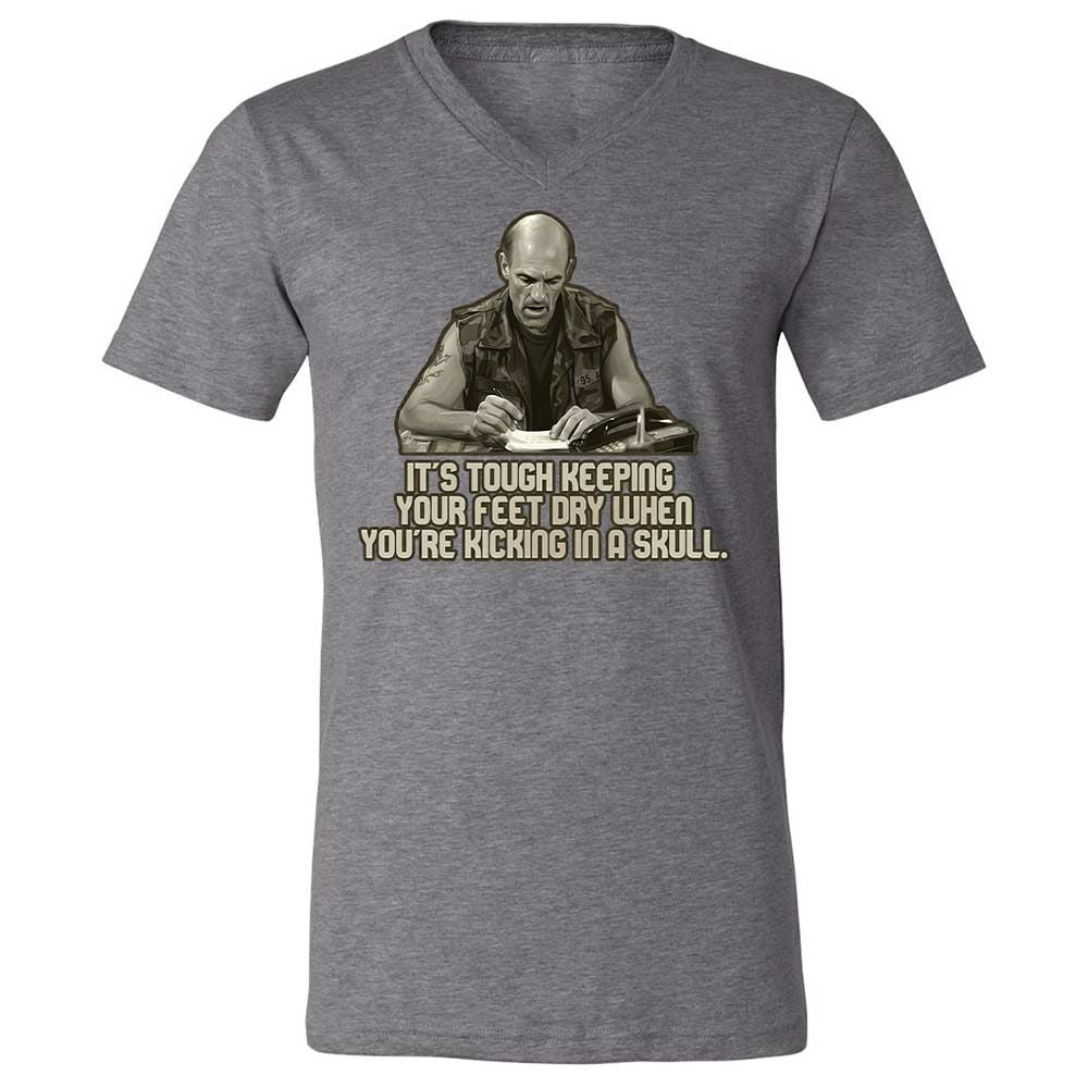 Unisex V-Neck T-Shirt - 5HPLX7QQ - Deep Heather - 9