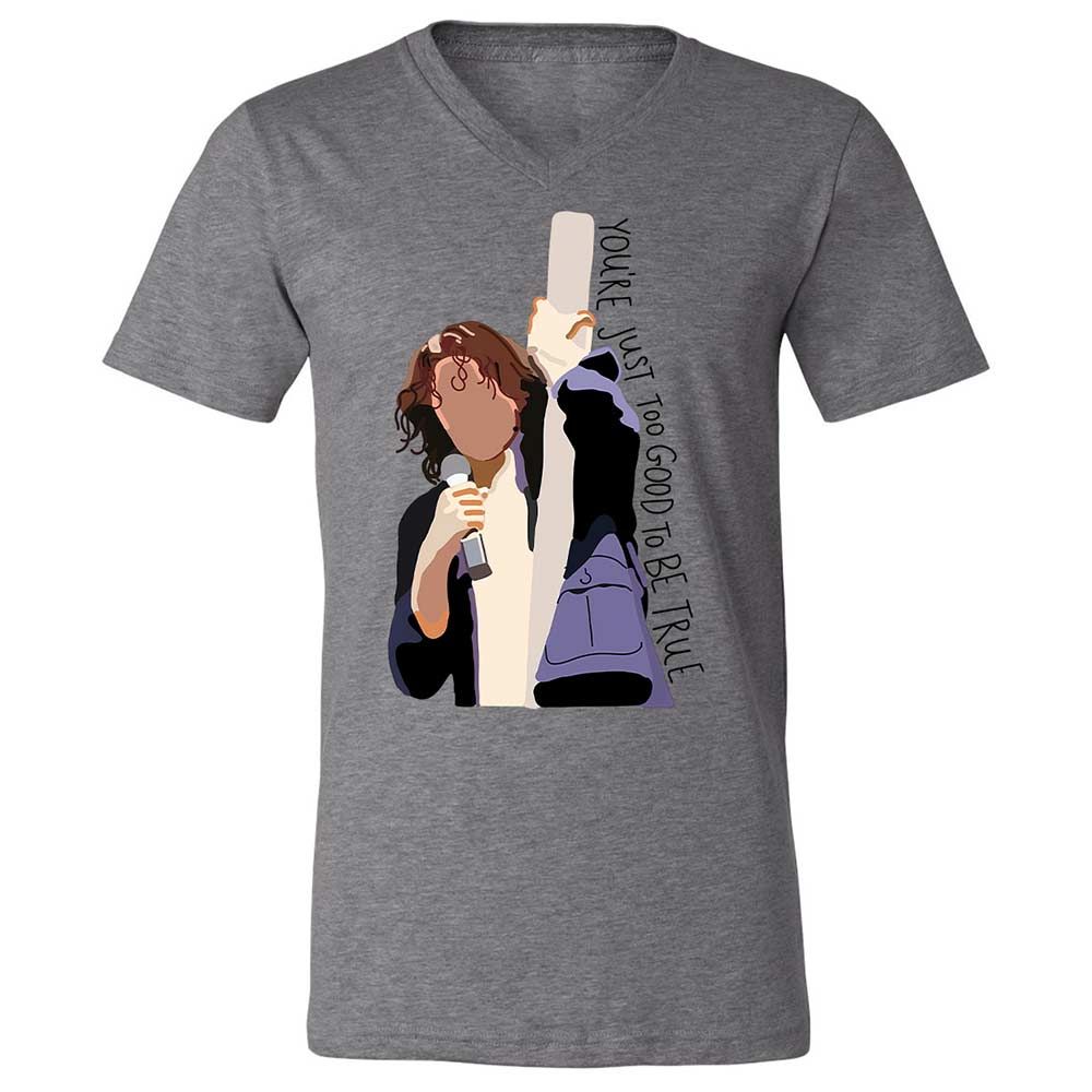 Unisex V-Neck T-Shirt - G9K2V2PQ - Deep Heather - 9