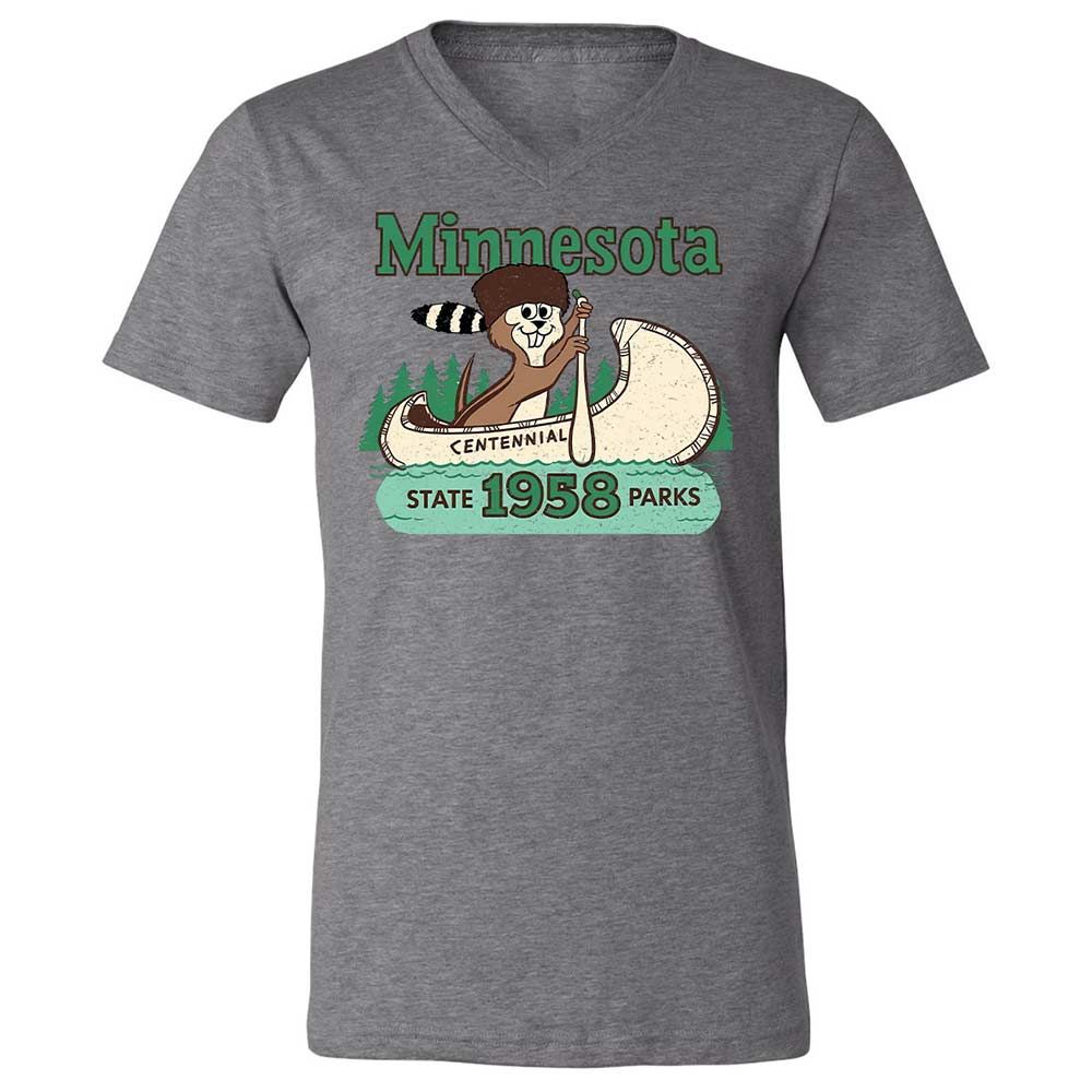 Unisex V-Neck T-Shirt - WQCBZTXK - Deep Heather - 9