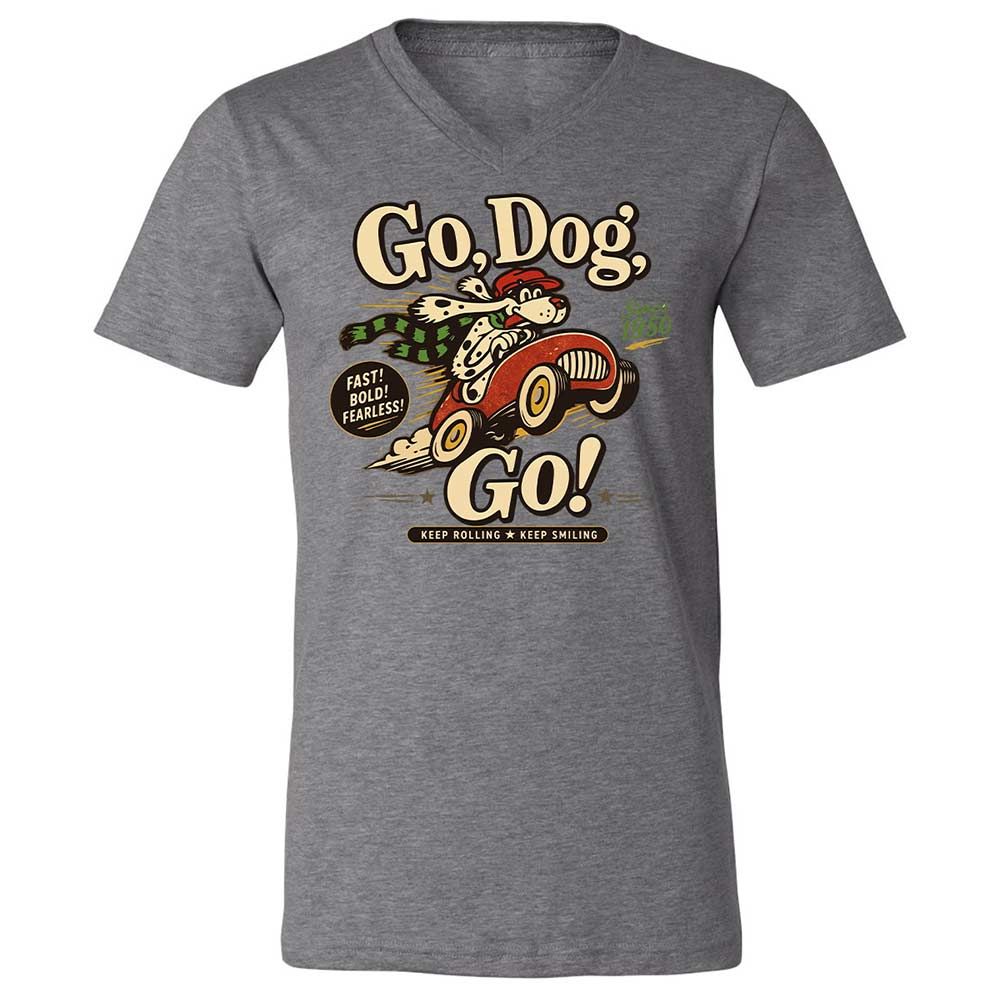 Unisex V-Neck T-Shirt - L5GDX3KP - Deep Heather - 9