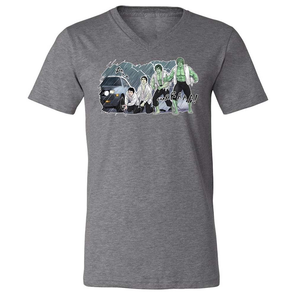 Unisex V-Neck T-Shirt - 3XU1VDUN - Deep Heather - 9