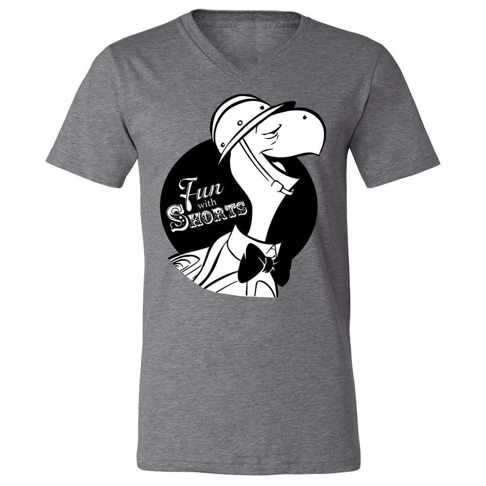 Unisex V-Neck T-Shirt - D68B4ZT9 - Deep Heather - 9