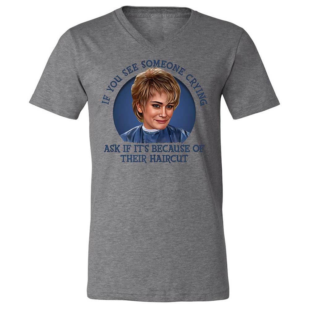 Unisex V-Neck T-Shirt - 8CP7PL58 - Deep Heather - 9