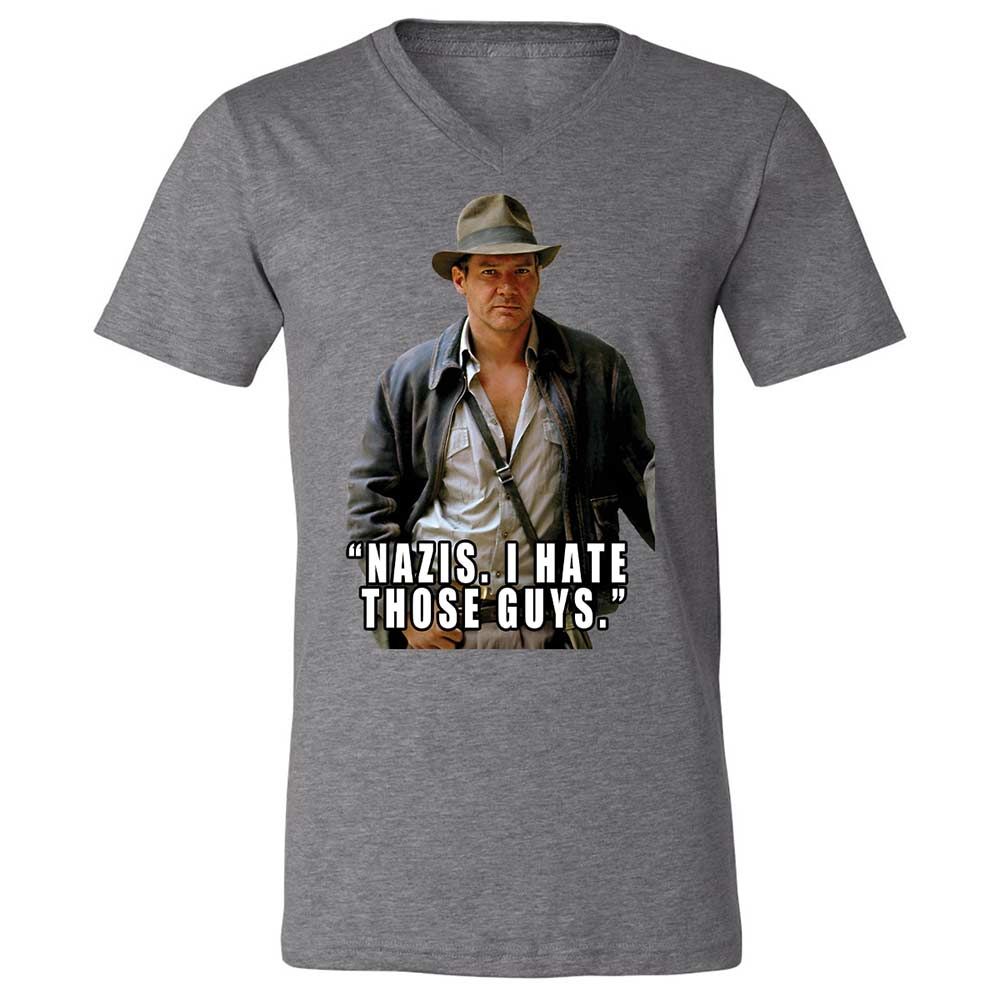 Unisex V-Neck T-Shirt - 6XPY7FB8 - Deep Heather - 9