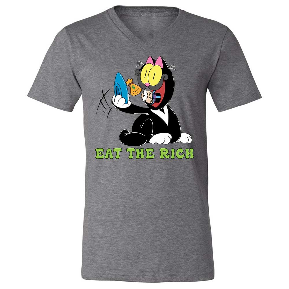 Unisex V-Neck T-Shirt - 8HVVUXP4 - Deep Heather - 9