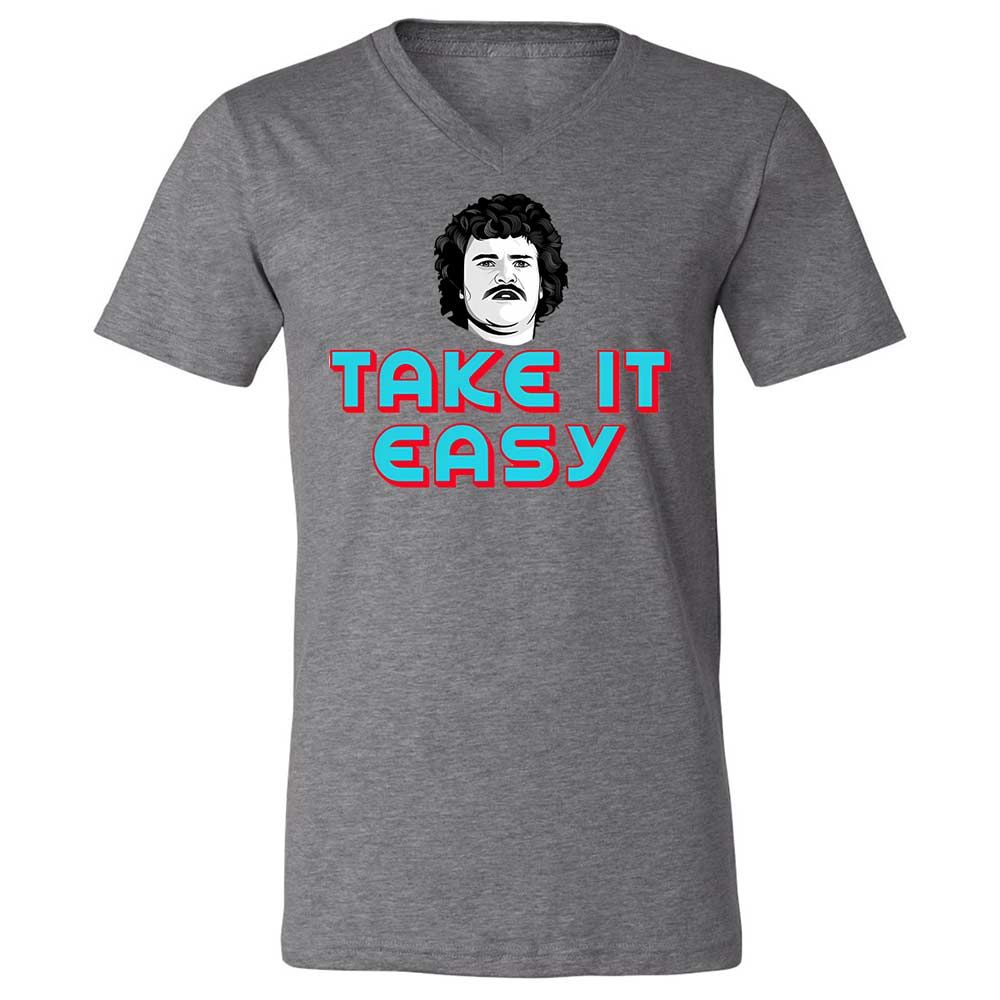 Unisex V-Neck T-Shirt - RJEEG3Y9 - Deep Heather - 9