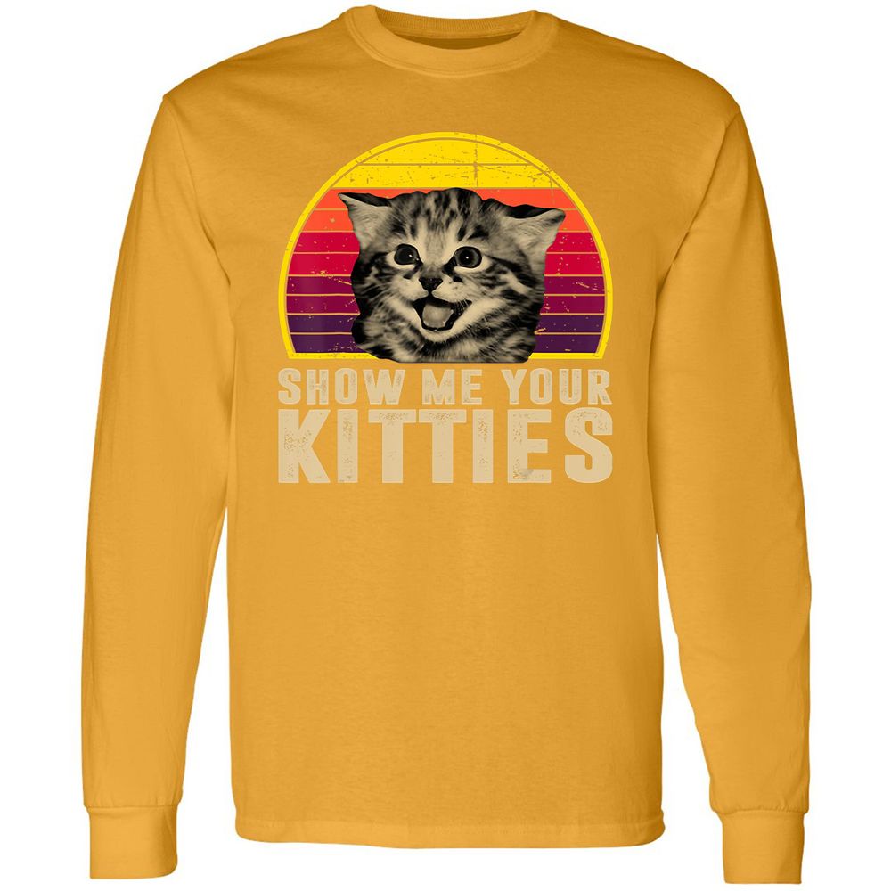 Long Sleeve T-Shirt - KDZSVY7H - Gold - 9