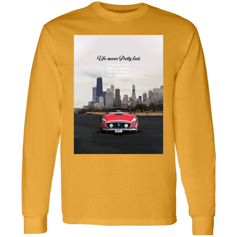 Long Sleeve T-Shirt - YK5LF7D9 - Gold - 9