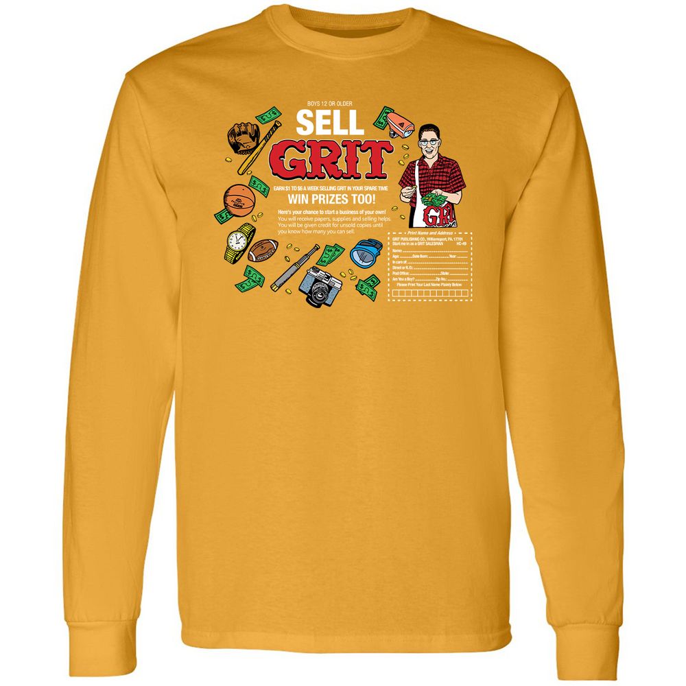 Long Sleeve T-Shirt - RLJCX3SD - Gold - 9